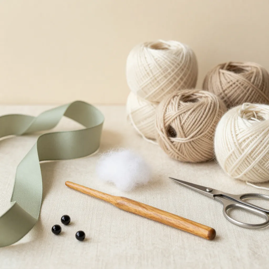 Material in Ruhe bereitlegen — Hafer, Salbei, Nadel, Augen.